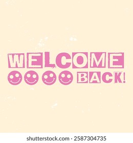 Textured Welcome Lettering Vector Design.