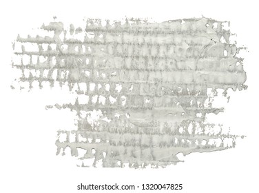 Textured white oil paint brush stroke with grid pattern, isolated on white background. EPS10 vector illustration.