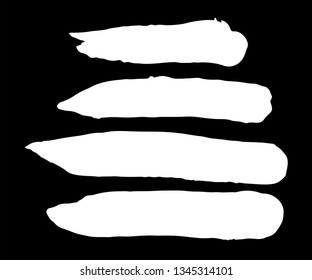 Textured white strokes of paint isolated on black background