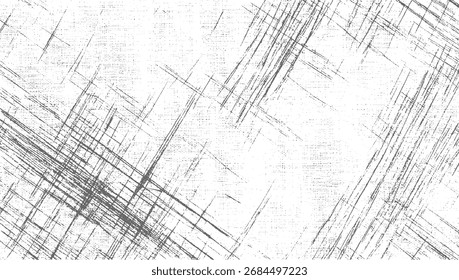 textured white surface with numerous overlapping gray lines and dots creating a distressed effect.