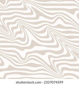 TEXTURED WHITE VECTOR SEAMLESS BACKGROUND WITH HORIZONTAL WAVY BEIGE STRIPES