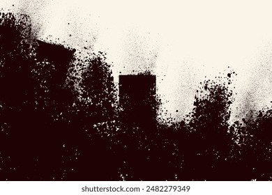 Textured white wall partially painted in black with a paint roller. Vector background black texture. Hand painted black and white brush strokes. Vector of abstract hand painted brush texture.