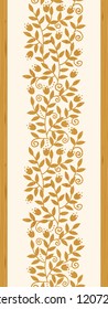 Textured Wooden Branches Vertical Seamless Pattern Border