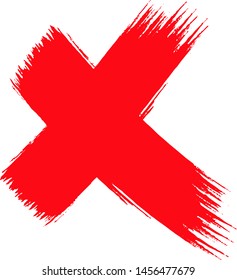 Textured X Mark .Two Crossed Vector Brush Strokes. Rejected sign in grunge style. Isolated on white background. EPS10.