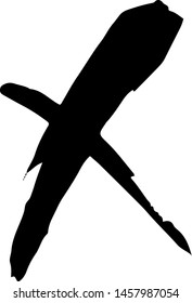 Textured X Mark .Two Crossed Vector Brush Strokes. Rejected sign in grunge style. Isolated on white background. EPS10.