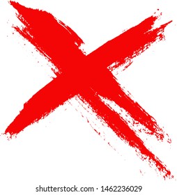 Marca X texturada .Dos Estribos Vectoriales Cruzados. Signo rechazado en estilo grunge. Aislado sobre fondo blanco. EPS10.