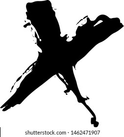 Textured X Mark .Two Crossed Vector Brush Strokes. Rejected sign in grunge style. Isolated on white background. EPS10.