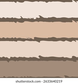 Textures abstract pattern of horizontal stripes in a gradient of brown tones, from pale beige to dark brown, with uneven wavy edges.