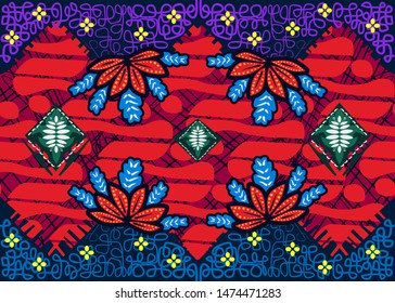 textures, batik, fantasy flowers, bright patterns, abstract backgrounds, for fabrics, home decor and wrappers. - Vector.
