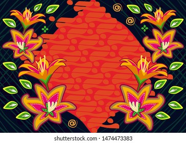 textures, batik, fantasy flowers, bright patterns, abstract backgrounds, for fabrics, home decor and wrappers. - Vector.