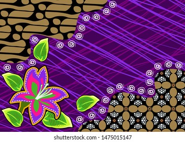 textures, batik, fantasy flowers, bright patterns, abstract backgrounds, for fabrics, home decor and wrappers. - Vector.