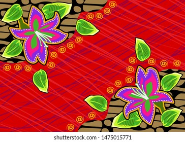 textures, batik, fantasy flowers, bright patterns, abstract backgrounds, for fabrics, home decor and wrappers. - Vector.