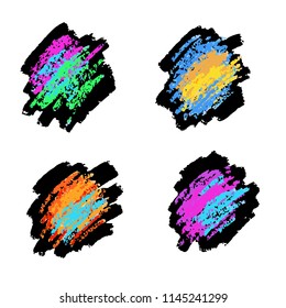 Textures of chalk and coal. Vector brush strokes. Soft pastel colors. Grunge pattern.