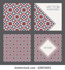 textures collection with geometric ornaments. Vector patterns