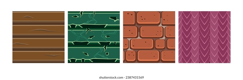 Texturen für Gameplattformen Square Icon Vectorset