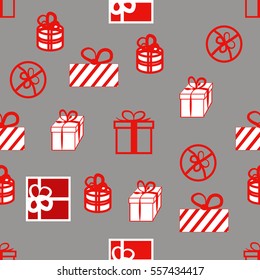 Textures holiday gift boxes Seamless birthday, Christmas, Cute seamless pattern with colorful elements of the party. Vector background for your design, festive theme