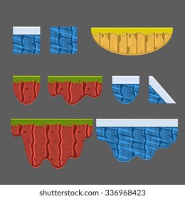 Textures for Platforms Vector Illustration Collection Elements for landscape 