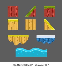 Textures for Platforms Vector Illustration Set Elements for landscape 