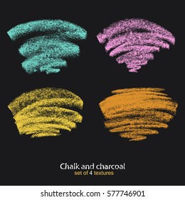 Trazos de texturas de tiza y carbón vegetal. Colores pasteles trazos vectoriales de pincel. Imagen de alta resolución. Plantilla de grifo expresiva. Diseñado para el registro de varios proyectos de diseño.