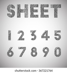 Texturized typeface, vector