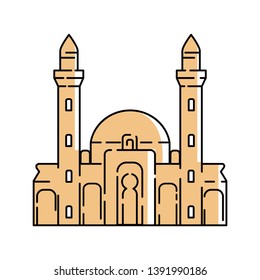 Teze Pir mosque in Baku, Azerbaijan vector icon