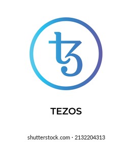 Icono de moneda de moneda de criptografía de Tezos. Símbolo de la moneda de XTZ. Icono de vector criptodivisa. Ilustración de vector plano - Vector