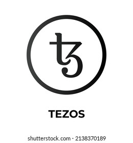 Tezos Cryptocurrency coin icon. XTZ coin symbol. Cryptocurrency vector icon. Flat Vector illustration - Vector