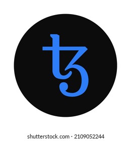 Tezos XTZ Coin Icon Cryptocurrency logo vector illustration. Best used for T-shirts, mugs, posters, banners, social media designs and trading websites.