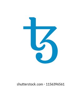 Tezos XTZ Cryptocurrency altcoin logo vector