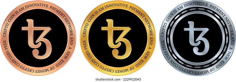 tezos-xtz virtual currency logo illustration. vector illustrations.