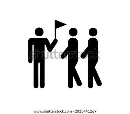 TF 043: Tour group meeting point icon sign. Transportation facilities vector design and illustration.
