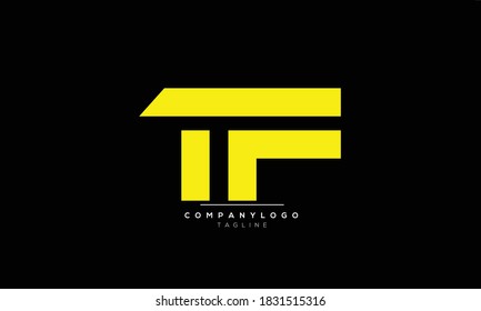 TF abstract initials monogram letter text alphabet logo design