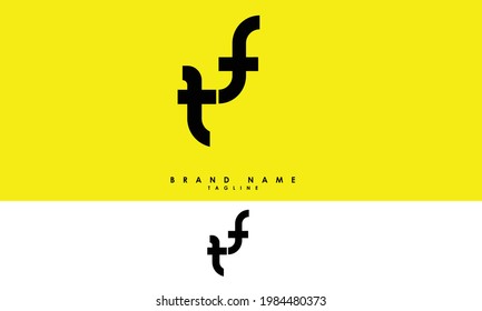 TF Alphabet letters Initials Monogram logo FT, T and F