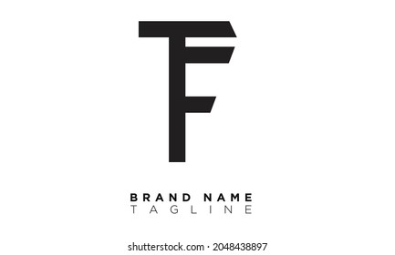 TF Alphabet letters Initial Monogram Logo FT, T und F