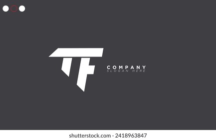  letras del alfabeto TF Iniciales Logo del monograma FT, T y F