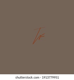 Logo manuscrito de fondo marrón de Tf