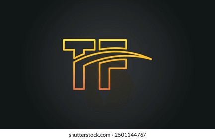 TF creative and modern letter logo design. TF logo design vector in black background.