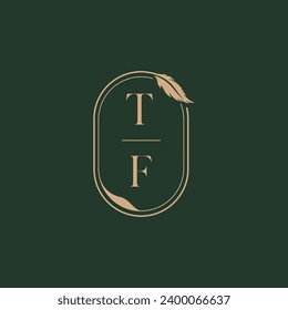 TF feather concept wedding monogram logo design ideas as inspiration