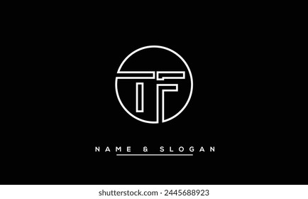 Monograma del logotipo de las letras Abstractas de TF, FT