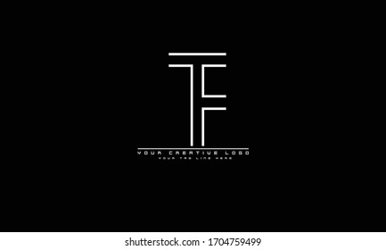 TF FT abstract vector logo monogram template