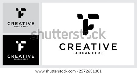 TF or FT initial letter logo design vector