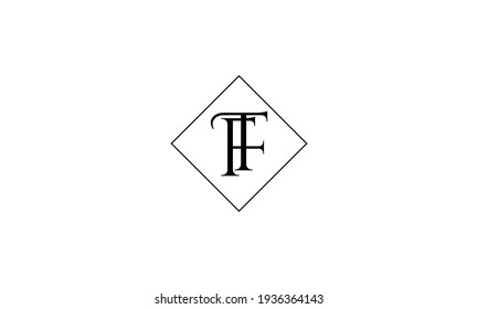 Monograma del logotipo de las letras abstractas TF, FT, T, F