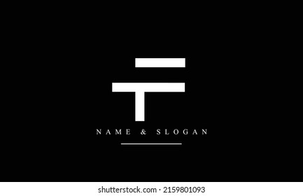 Abstrakte Buchstaben TF, FT, T, F Logo-Monogramm