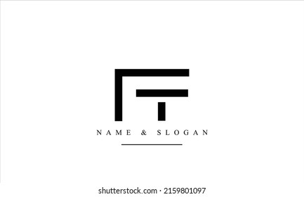 Abstrakte Buchstaben TF, FT, T, F Logo-Monogramm