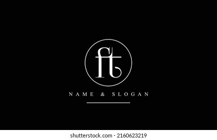 Abstrakte Buchstaben TF, FT, T, F Logo-Monogramm