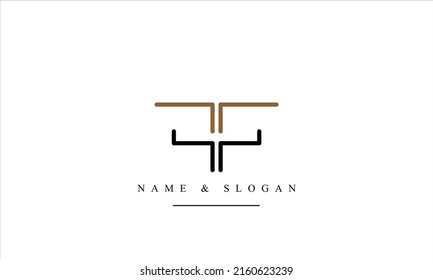 Abstrakte Buchstaben TF, FT, T, F Logo-Monogramm