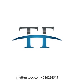 TF initial company blue swoosh logo