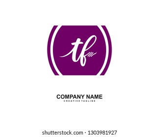 TF Initial Handwriting Logo Template Vector