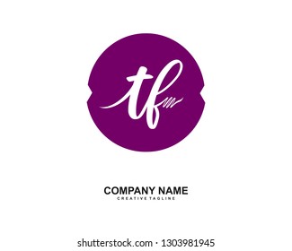TF Initial Handwriting Logo Template Vector