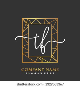 TF Initial Handwriting logo template vector